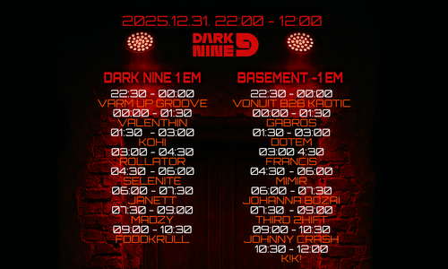 D9 DARK NINE SZILVESZTER I. ÉS II. RENDEZVÉNY