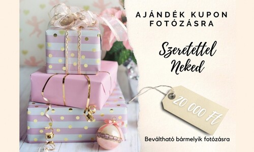 Ajándék kupon fotózásra 20 000 Ft értékben