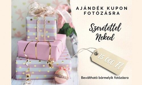 Ajándék kupon fotózásra 15 000 Ft értékben
