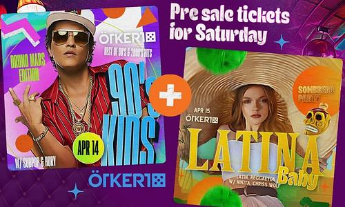 Ötkert Saturday: 90'S KIDS / Bruno Mars edition & Bistro: Latina, Baby! ~ Sombrero Party // 04.15.