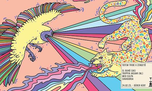 Totem Tribe x Zengető: El Búho (UK), Trippin Jaguar (NL), Meo Culpa, SavaBorsa