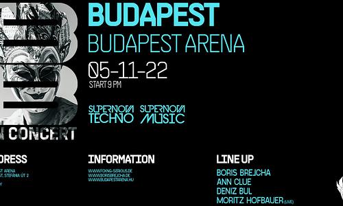Supernova Techno pres. BORIS BREJCHA IN CONCERT 2022 | Budapest Aréna